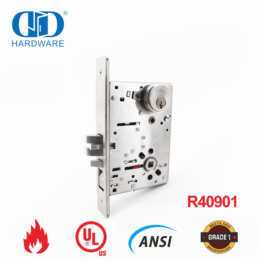 قفل نقر أمريكي مُدرج في قائمة UL للحريق لباب المدخل الداخلي-DDAL04