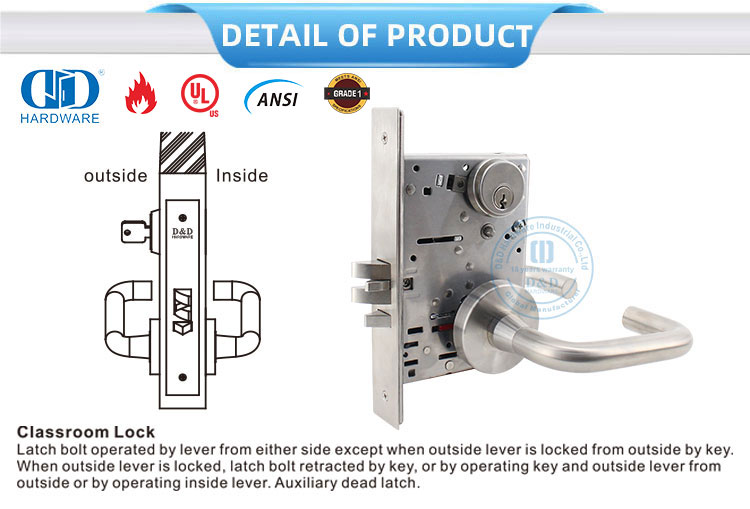 قفل باب الفصل الدراسي 