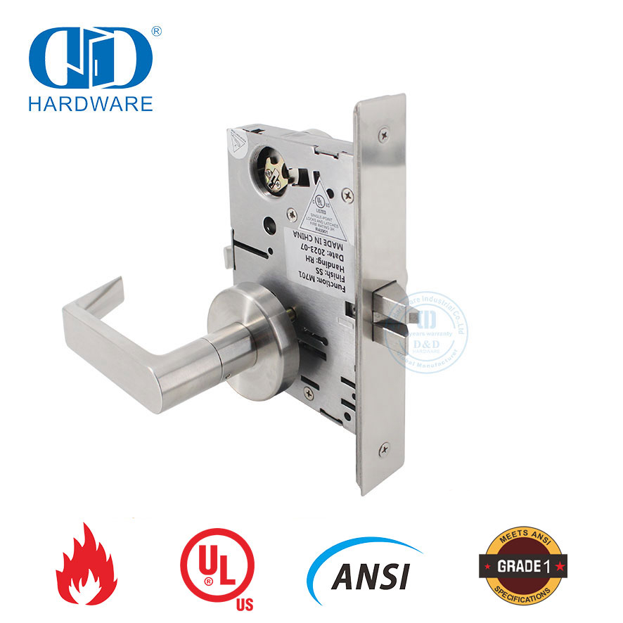 قفل نقر باب المرور القياسي الأمريكي المقاوم للحريق للفندق-DDAL01